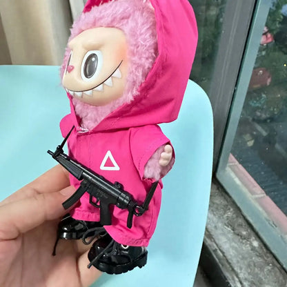 Clothes For Labubu 17cm Mp5 Outfit Accessories for The Monster Korea Kpop Lafufu Idol V1 V2 V3 Commando Jacket Clothing Pendant