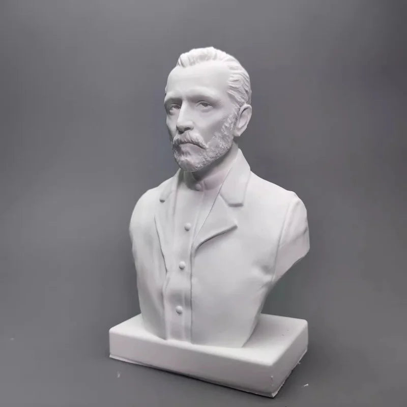 Artist Portrait Bust Statue - Textured Mini Plaster Head Sculpture for Art Lovers, Classroom Teaching | Eco-Friendly Decor Gift