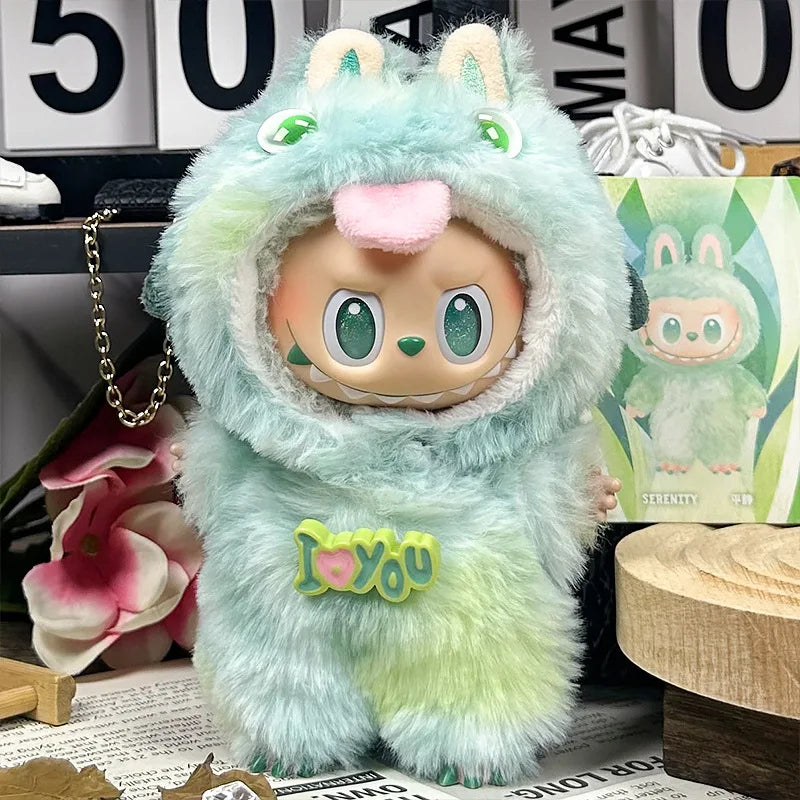 Labubu Sitting Party 1st 2nd 3rd Gen Baby Outfit:Cute Monster Plush Onesie Suit Blind Box Collectible Clothing  No Doll Included