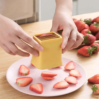Pousbo® Cup Slicer Potato French Fries Cutter Making Tool Slicing Fruit Strawberry Grape Vegetable Shredder Cup Soft Kitchen Gad