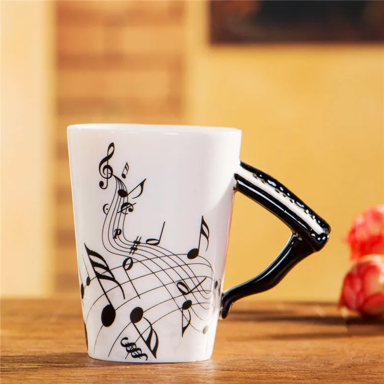 Tasse en céramique de musique créative de 240ml, Style violon, guitare, mignon, café, thé, lait, tasses et tasses avec poignée, cadeaux de nouveauté