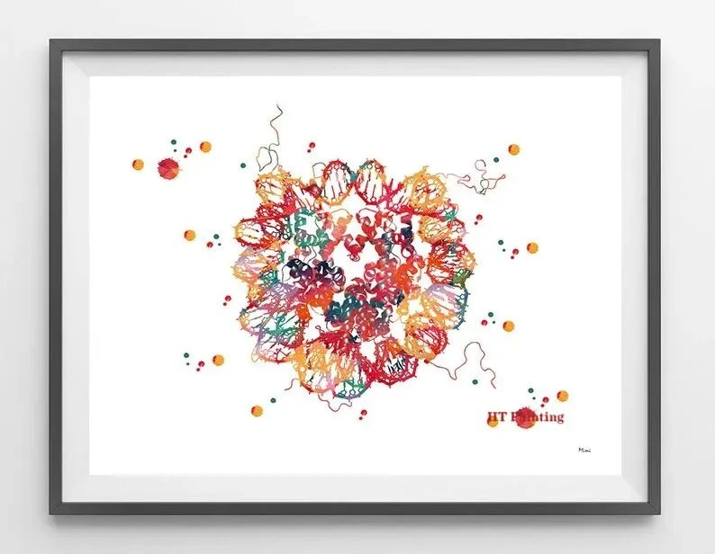 DNA Genetic Code Poster, Single Helix Tree Design Canvas Painting Post – MY