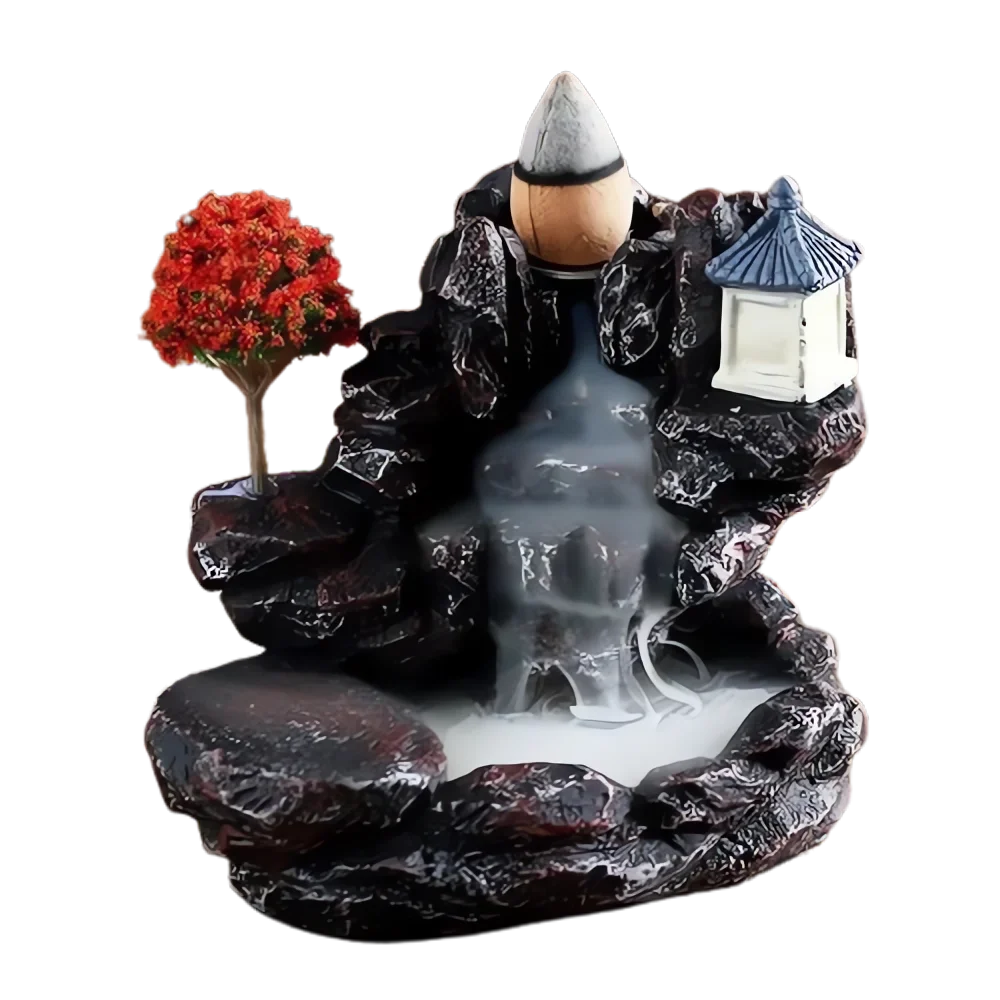 Backflow Incense Holder Waterfall Incense Burner Home Decor Aromatherapy Ornament Incense Cones with Backflow Incense Cones