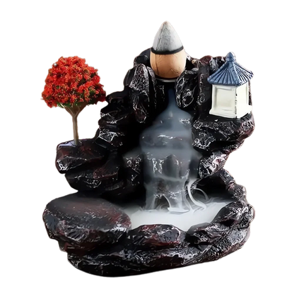 Backflow Incense Holder Waterfall Incense Burner Home Decor Aromatherapy Ornament Incense Cones with Backflow Incense Cones