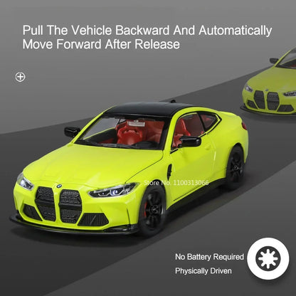 1:24 Scale M4 Alloy Diecast Model Cars Toys Rubber Tires 4 Doors Opened Vehicles Light Music Toy Models for Boys Birthday Gifts