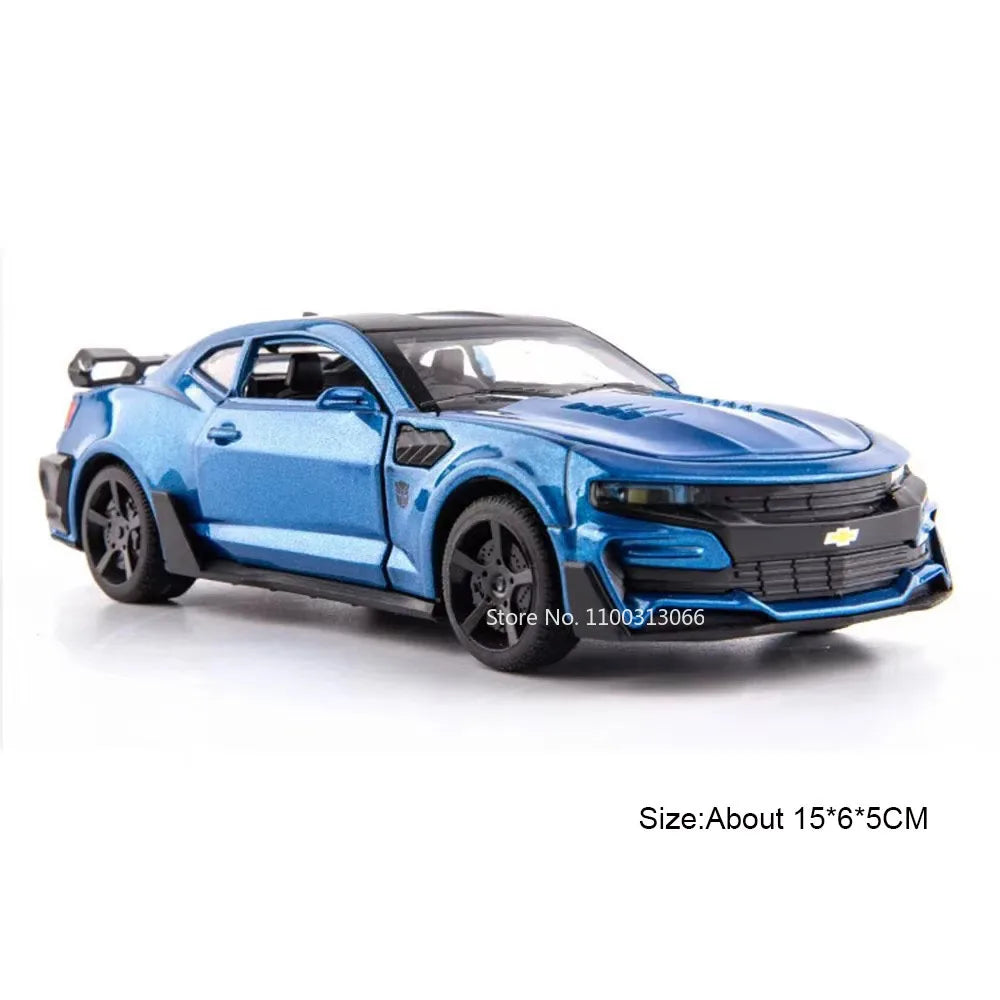 1:32 Camaro Cars Alloy Toys Diecasting Models with Sound Light Vehicles Rubber Tires Police Car for Boys Adult Festival Gifts