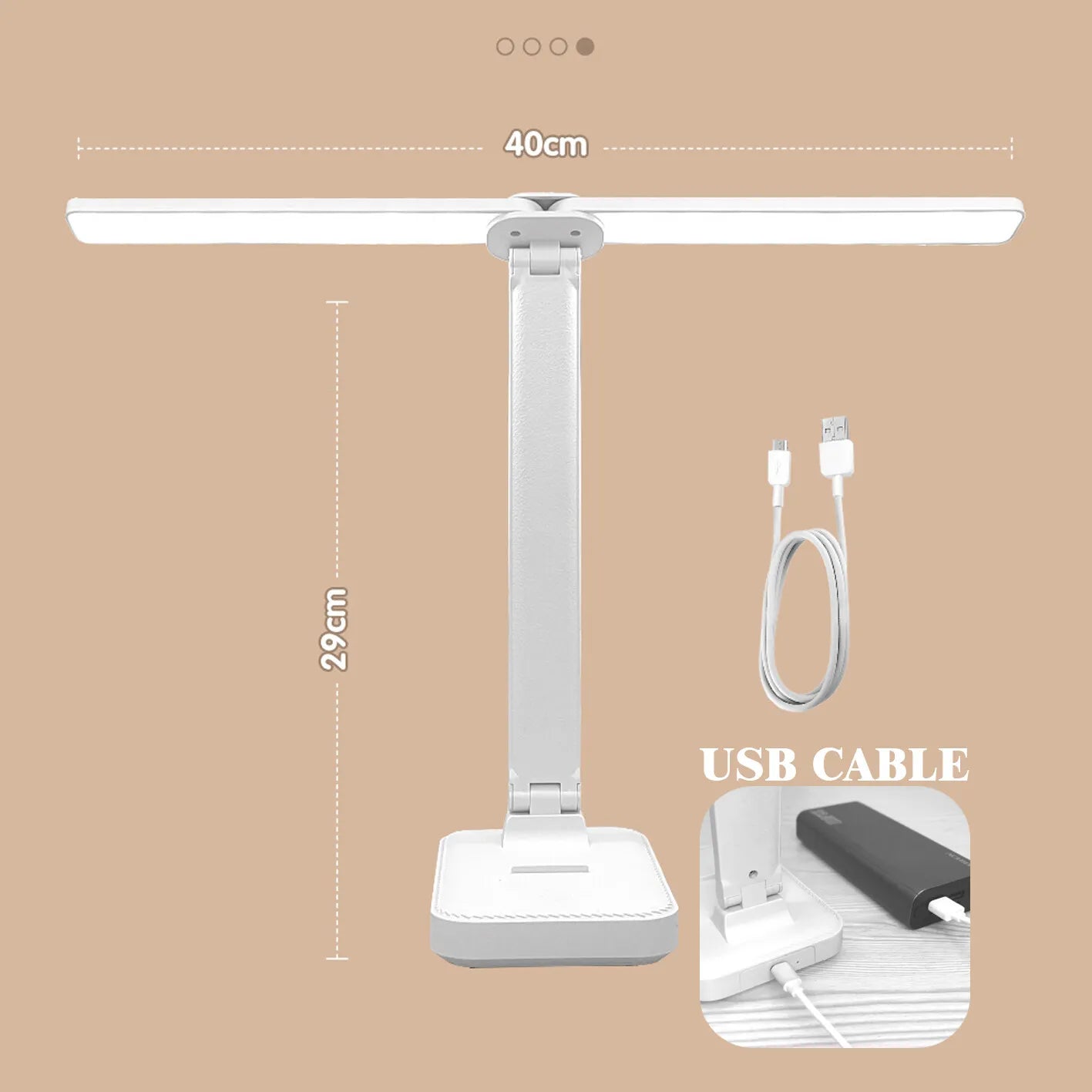 LED Desk Lamp USB Rechargeable Table Lamp 3 Levels Dimmable Touch Desk Lighting Eye Protection Foldable For Bedroom Desk Light