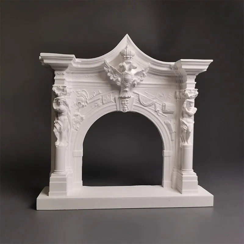 Baroque Fourth Door Relief Plaster Decorative Artworks Home Decoration Photo Props Office Desk Decoration Ornaments Craft Statue