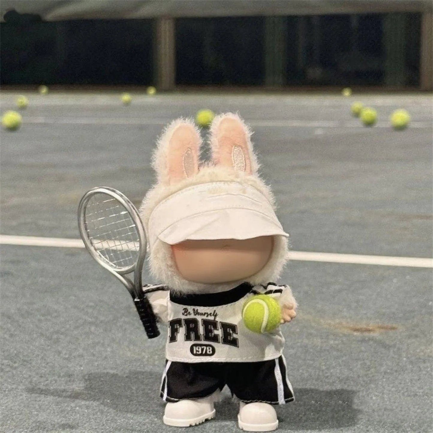 17cm Mini Doll'S Tennis Loose T-Shirt Clothes Outfit Accessories For Labubu Doll Lafufu Clothing Match Hoodies Diy Gift