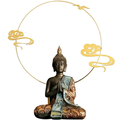 Large Buddha Statue Thailand Buda Buddha Sculpture Green Resin Handmade Buddhism Hindu Fengshui Figurine Meditation Home Decor