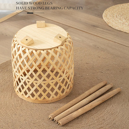 Pot de fleur tissé en bambou fait à la main avec support, présentoir de fleurs, support de rangement, bricolage, Pots de pépinière, décoration de la maison