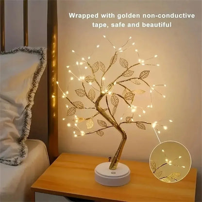 Baum LED Licht USB Tisch Lampe Einstellbare Touch Schalter DIY Künstliche Weihnachten Baum Fee Nachtlicht Hause Weihnachten Dekoration 1PC