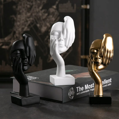 Statue Abstract Resin Desktop Ornaments Sculpture Miniature Figurines Face Character Nordic Art Crafts Office Nodic Home Decor