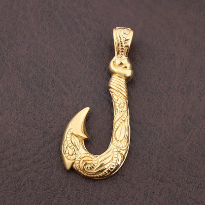 Maui Magic Fish Hook Necklace Pendant Men Vintage Punk Style Stainless Steel Pirate Anchor Necklace Biker Jewelry Gift Wholesale