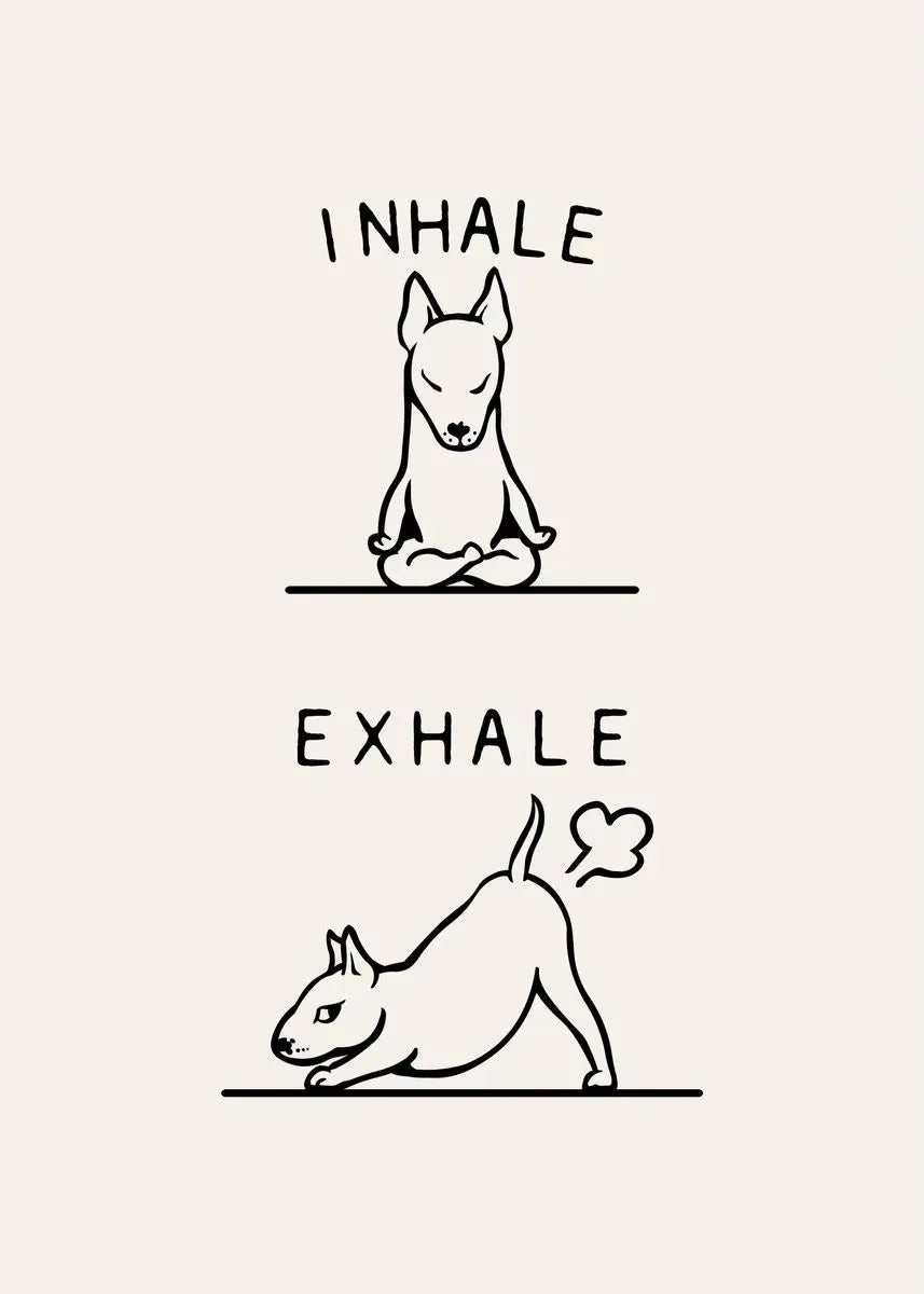Inhale Exhale Poster Llama Sloth Husky Bulldog Dachshund Canvas Printing For Home Living Room Wall Decoration Frameless Painting