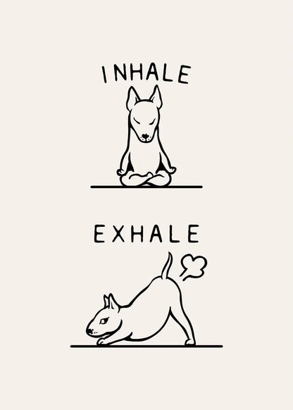 Inhale Exhale Poster Llama Sloth Husky Bulldog Dachshund Canvas Printing For Home Living Room Wall Decoration Frameless Painting