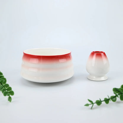 2/pcs Japanese Matcha Set Matcha Bowl With Mouth Song Dynasty Tea Tip Tool Matcha Whisker Stand