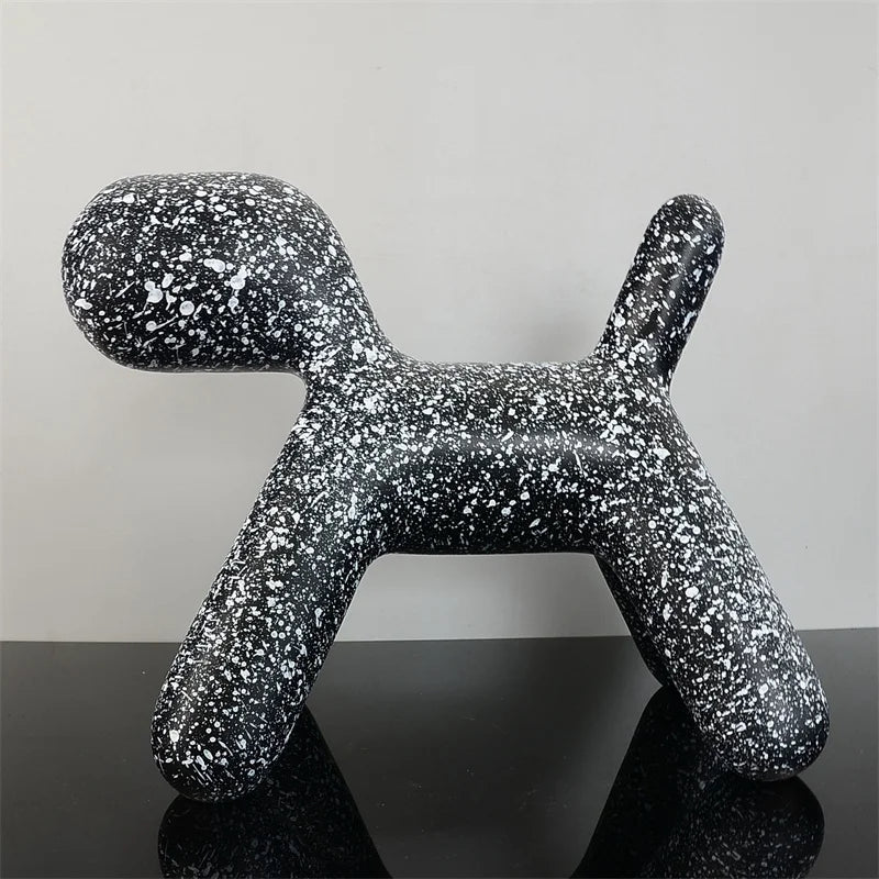 Nordic Modern Balloon Dog Statue Resin Sculpture Home Decoration Creative Animal Figures Living Room Soft Decoration Craft Gift