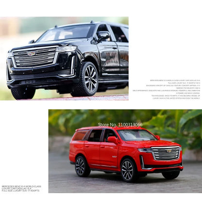 1:32 Escalade Cars Models Toys Rubber Tires Miniature Vehicles with Light Music Wheel Pull Back Toy Car for Child Adult Gifts