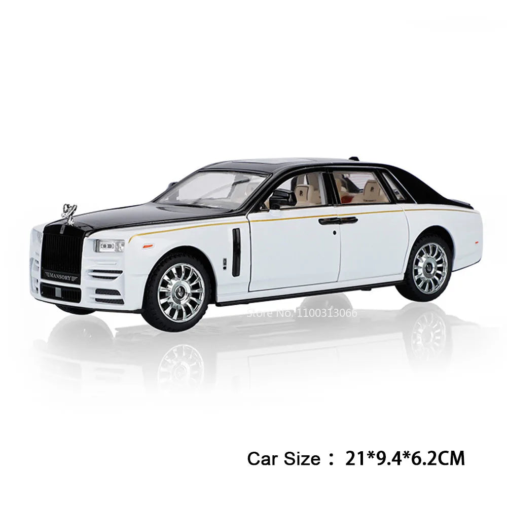 1:24 Mansory Rolls-Royce Phantom HONGQI HS9 Models Toys Cars Wheel Pull Back Miniature Car 6 Doors Opened Vehicles Kids Gifts