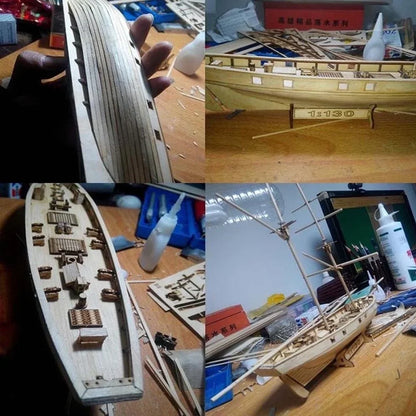 Assembling Building Kits Ship Model Wooden Sailboat Toys Harvey Sailing  Assembled  Kit DIY