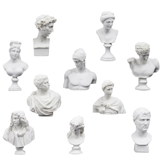 10 Pcs Desk Topper Ornaments Imitated Plaster Head Statue Decorate Household Decoration White Desktop Sculptures and figurines