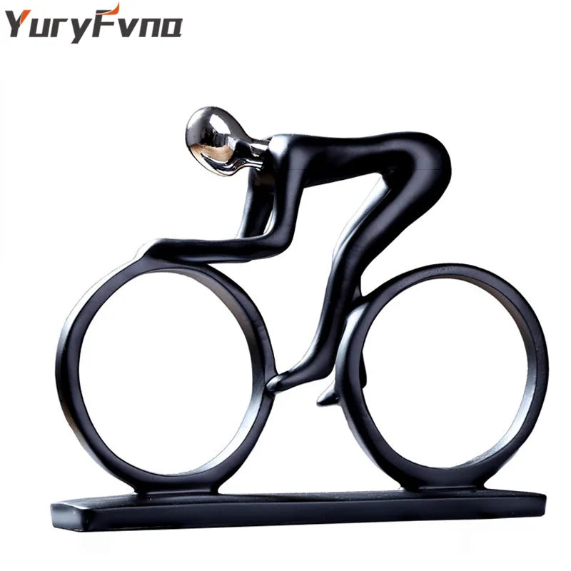 YuryFvna Fahrrad-Statue, Champion-Radfahrer-Skulptur, Figur, moderne abstrakte Kunst, Sportler, Heimdekoration, neue Raumdekoration, Ornamente