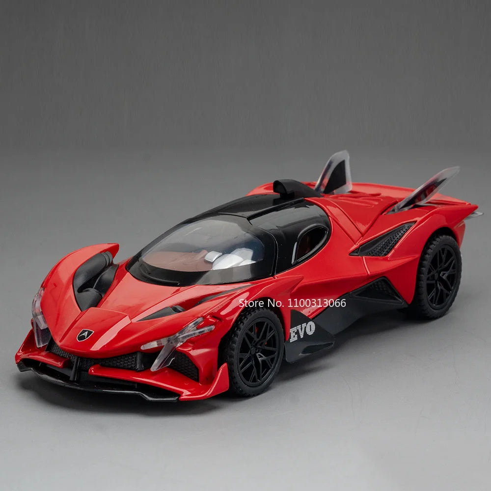 1/32 Metal Die Cast Apollo EVO Cars Model Toy with Light and Music Sports Car Toys Doors Opened Vehicles for Kids Birthday Gifts
