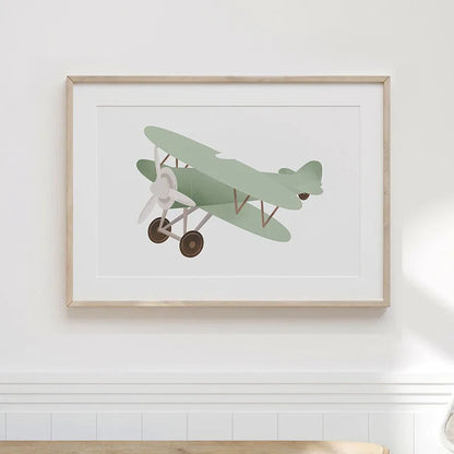 Sailboat Rocket Hot Air Balloon Plane Train Car Wall Art Nordic Posters Prints Canvas Painting Cartoon Pictures Kids Room Decor