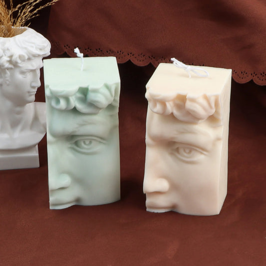 Moule 3D en Silicone pour visage de David, Sculpture de Statue grecque, demi-tête, lèvres, bouche, Hercule, moules à bougies pour la décoration de la maison