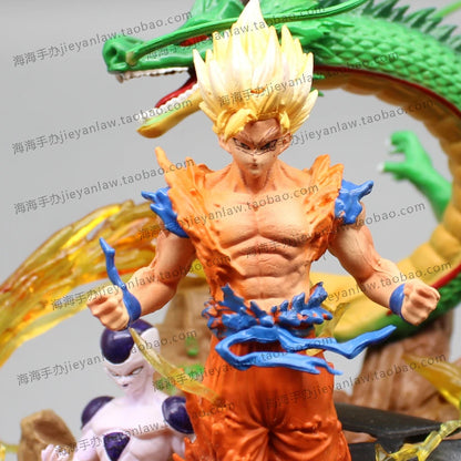 Figurine Dragon Ball Son Goku de 23cm, Figurine d'action Super Saiyan, cellule Shenron Buu, modèle de poupée de Collection, jouet cadeau pour enfants
