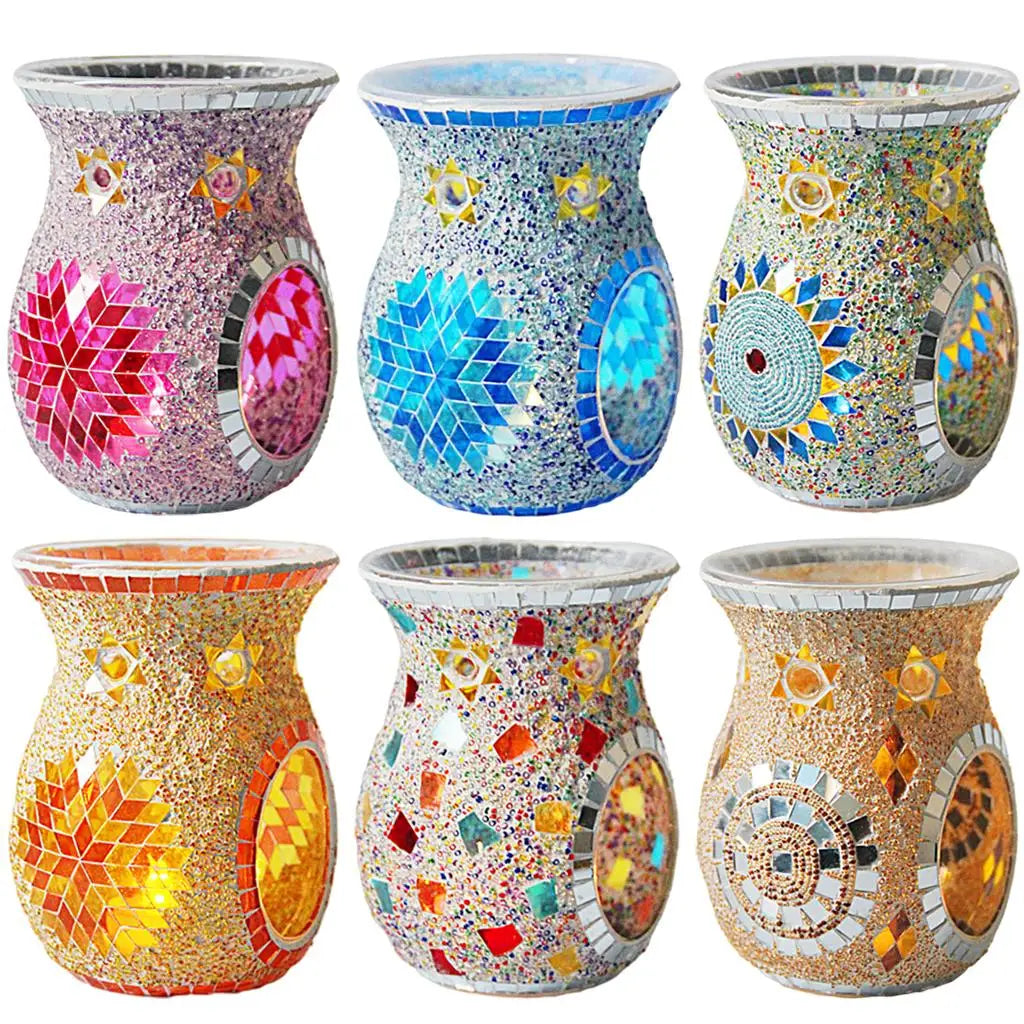 Mosaic Glass Oil Burner Candle Holder Essential Decoration