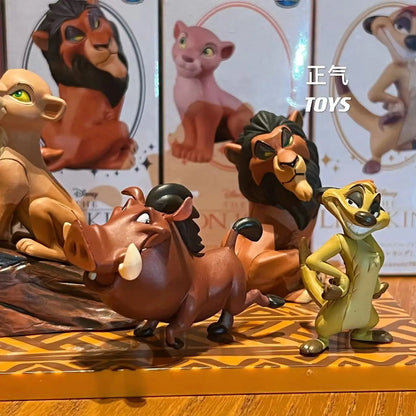Disney WCF Original The Lion King Classic Kawaii Anime Simba Tiomon Pumbaa Figure Statue Model Collection Decoration Toy Gifts