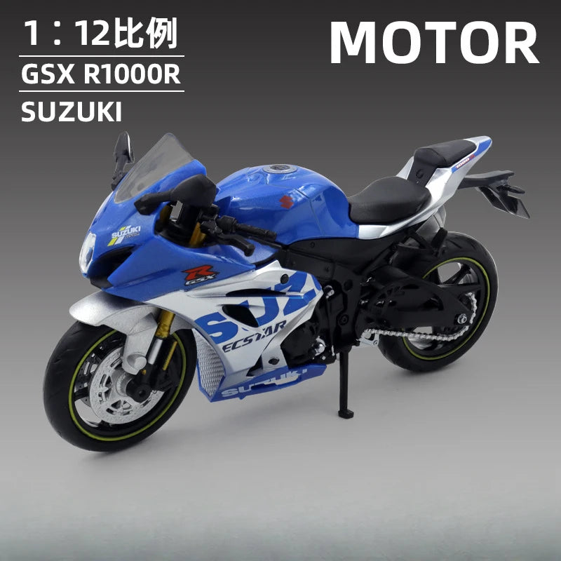 1:12 Alloy Diecasts Suzuki GSX R1000R Motorcycles Car Model Toys Tail with Shock Absorption Vehicles Models Child Birthday Gifts