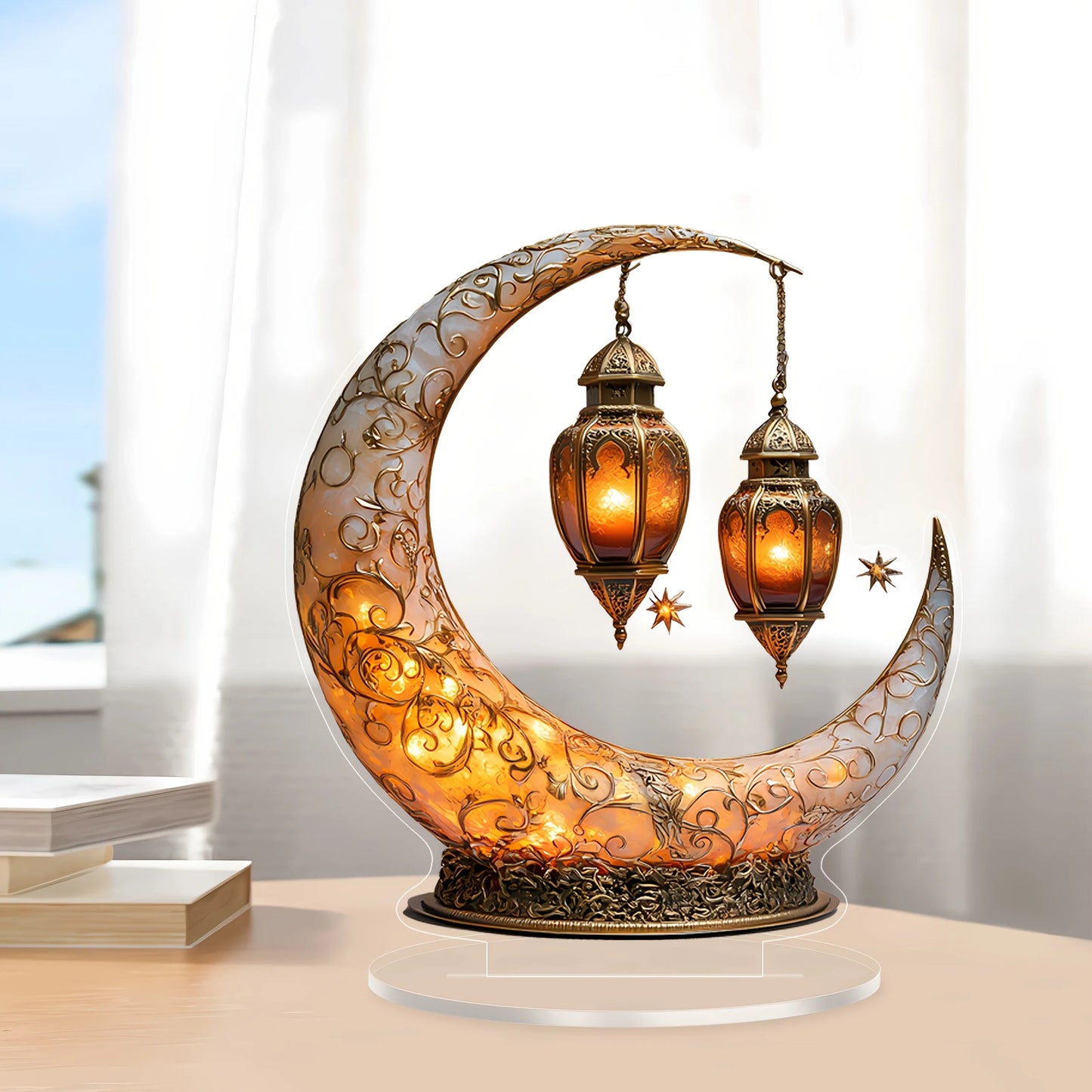 1 piece of moon lamp home decoration ornament suitable for home decoration, holiday desktop decoration, ideal family gift