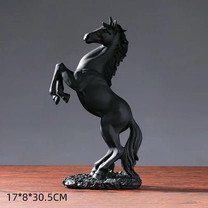 Nordic Abstract Resin Horse Statue, Golden, White, Black, Horse Figure, Figurines, Animal Model, Home Decoration