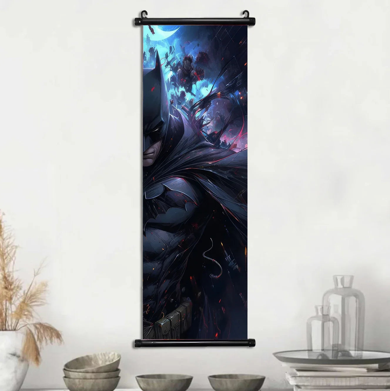 DC Batman Hanging Scroll Poster Movie Wallpaper Wall Artwork Canvas Painting Home Decoration Art Print Bedroom Decor Gift