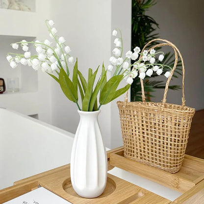 Ceramics Vase White Flower Vases Plant Hydroponic Container Vase for Flowers Arrangement Pot Desktop Decor  Керамическая Ваза