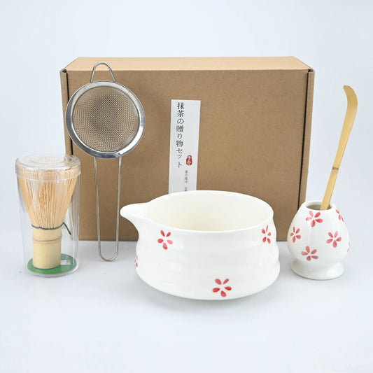 4pcs/set Easy To Clean Matcha Tea Set With Tool Rack, Including Bowl, Whisk, Spoon, Great Gift For Ceremony, Traditional Japanes