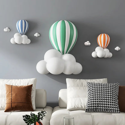 Nordic Hot Air Balloon 3D Wall Decor Living Room Sofa Background Art Wall Decor Modern Home Christmas Decorations Handicrafts