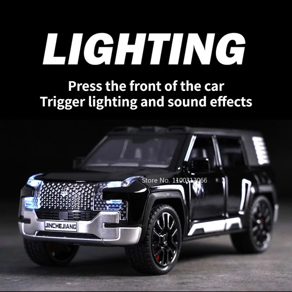 1/32 Alloy Model Cars BYD Look Up Off-road Vehicles Diecasts Model Toy 6 Doors Can Be Opened with Light Sound SUV for Boy Gifts
