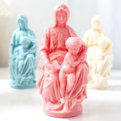 Ancient Greek Roman Goddess Candle Silicone Mold The Virgin Mary Egyptian Queen 3D Jesus Statue Art Craft Statue Home Decor