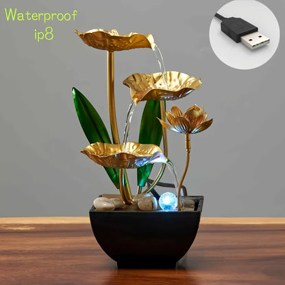 Small indoor fountain automatic circulation humidifier desktop decoration living room and bedroom relaxation crafts