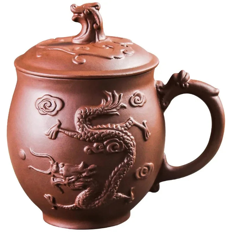 Purple Clay Teapots Chinese Kung Fu Tea Set Master Hand Carved Teapot with Tea Infuser Green Tea Filter Kettle Tea Accessories