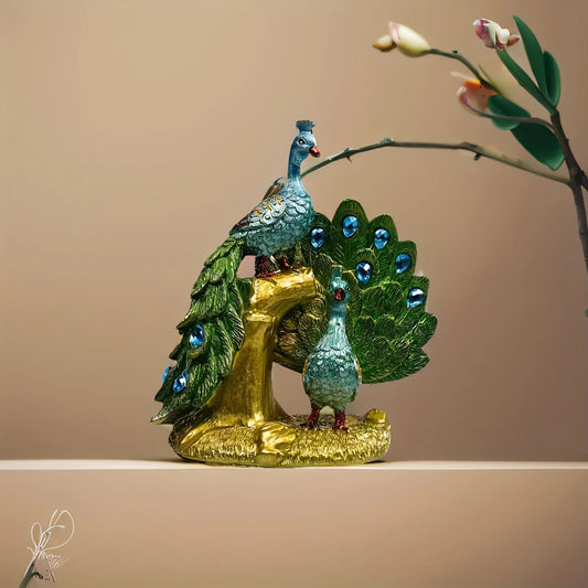 Peacock Statue Decoration, Animal Sculpture Modern Resin Home Decoration - Home Office Desktop Multifunctional Style Decoration