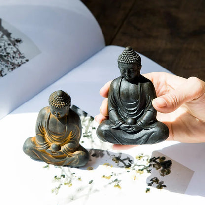 Chinese Great Sun Tathagata Buddha Statue Imitation Cast Iron Zen Ornament Desktop Decoration & Accessories Home Figurine Gift