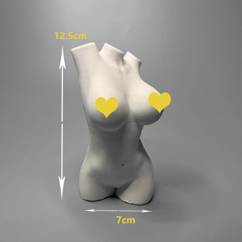 Miniature Female Torso Sculpture, Desktop Art Decoration, Bedroom, Home, Living Room, Gypsum Statue, Art Figurine, Items