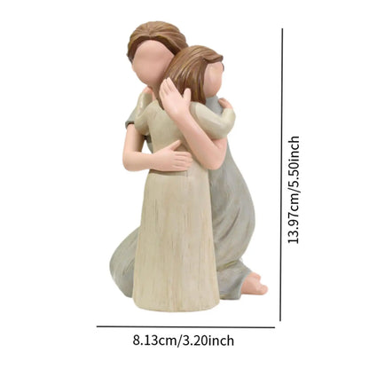 Mom and Daughter Statue Mother's Day Gift Creative Desktop Ornament for Birthday