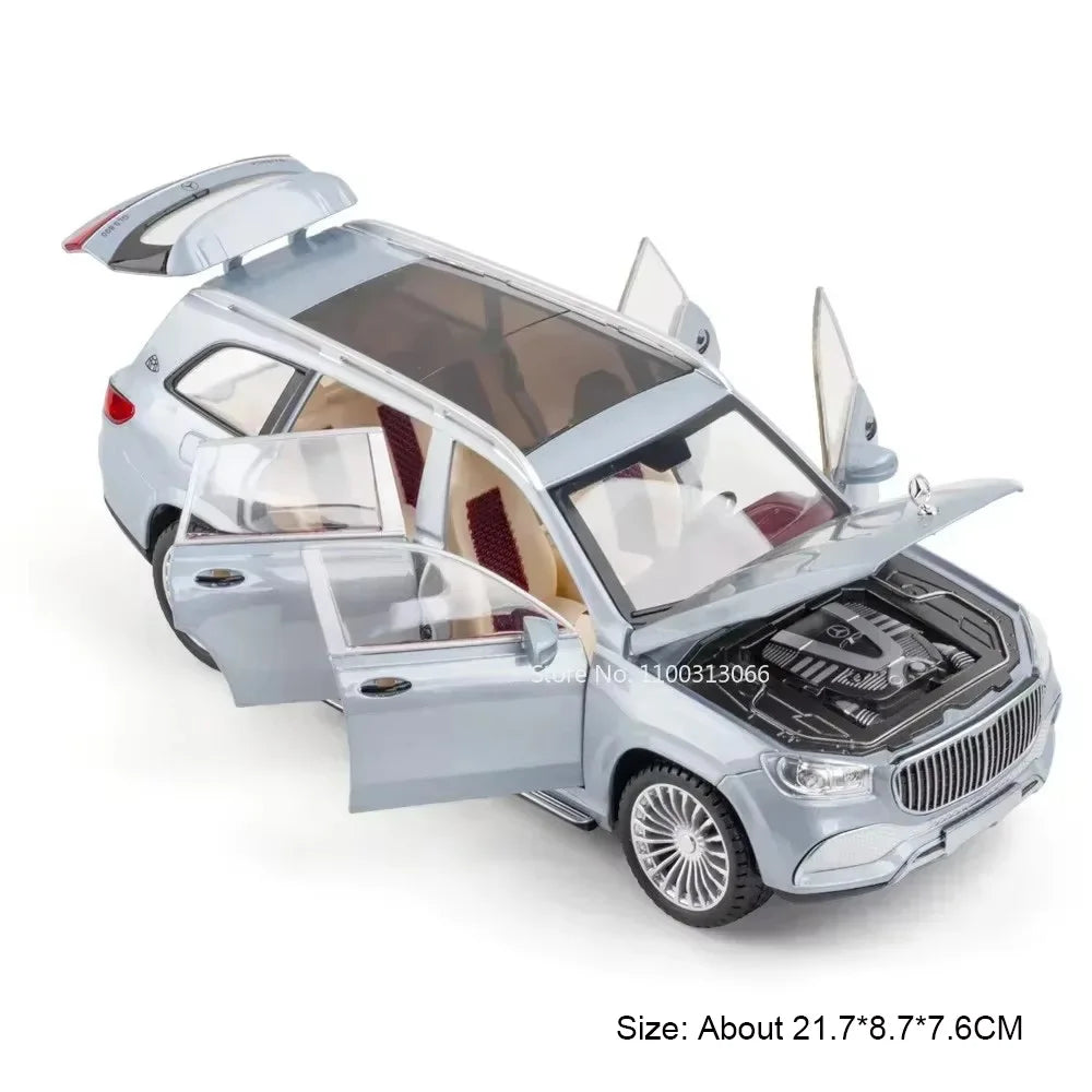 1:24 Scale Maybach S400L GLS600 Alloy Cars Models Toys Wheel Pull Back Vehicles Model Sound Light Toy Cars Boys Festival Gifts