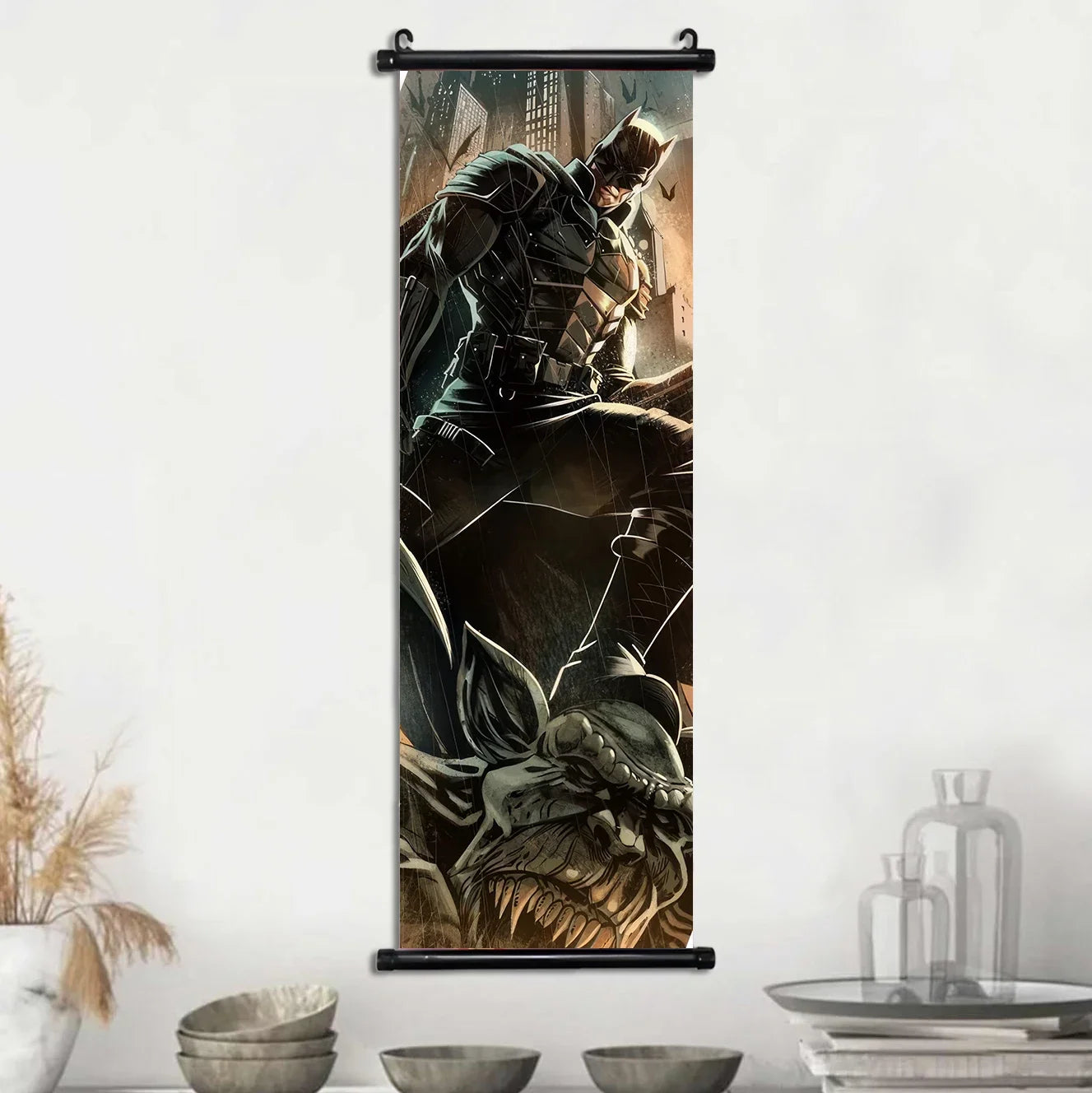 DC Batman Hanging Scroll Poster Movie Wallpaper Wall Artwork Canvas Painting Home Decoration Art Print Bedroom Decor Gift